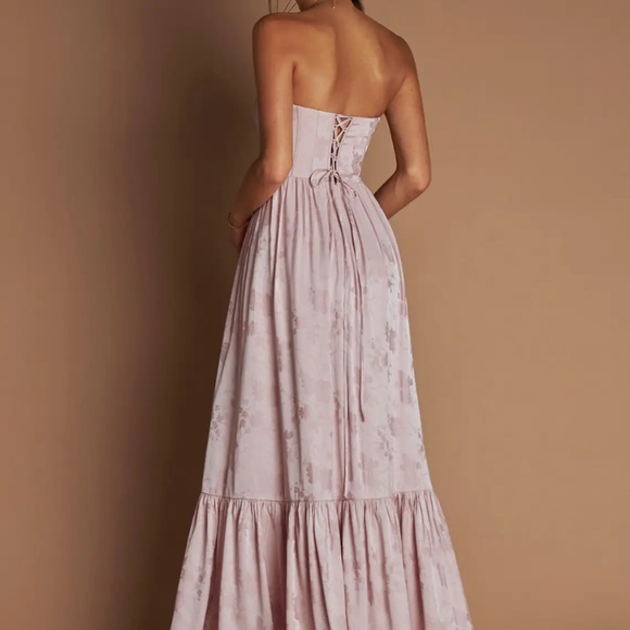 FLORIA SOFT PINK MAXI DRESS - Picture 2 of 4